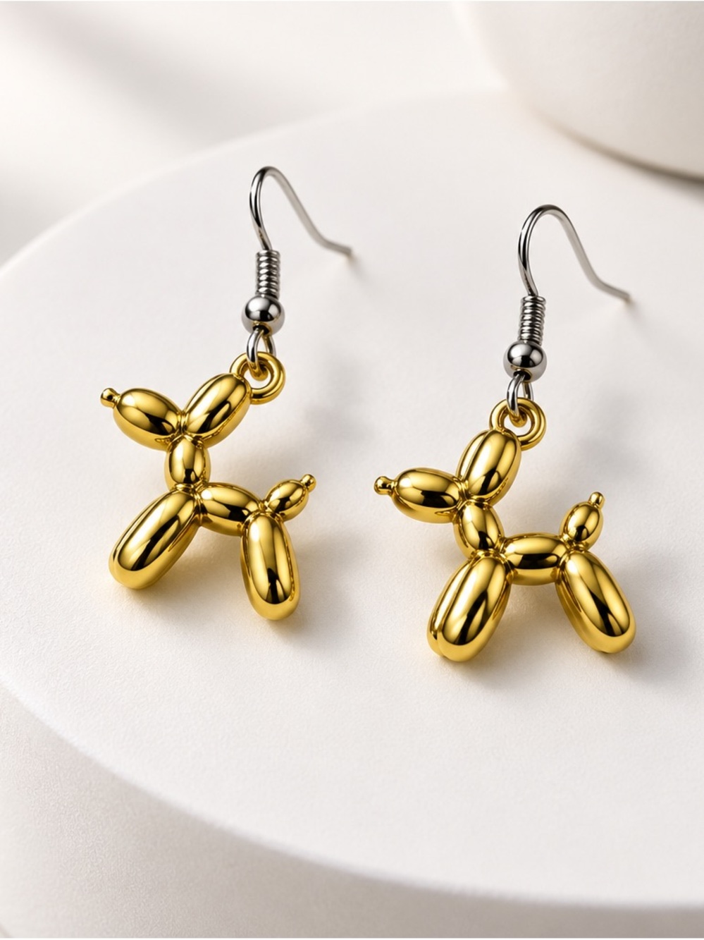 Fashion Jewelry Gold Balloon Dog Hook Earrings